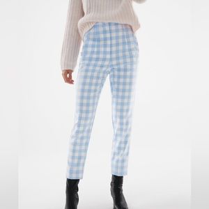 Zara blue and white check pants